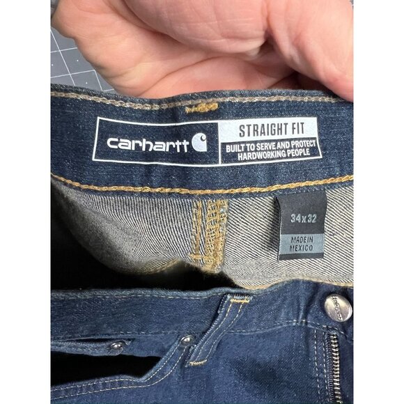 Carhartt Men's Straight Fit Rugged Flex Jeans 34x32 Blue Denim ~NEW~NWT~ - Picture 4 of 6